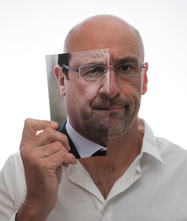 Archive portraits autoportrait decoupage rieu francois hollande president francais